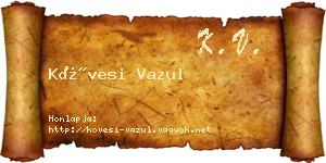 Kövesi Vazul névjegykártya